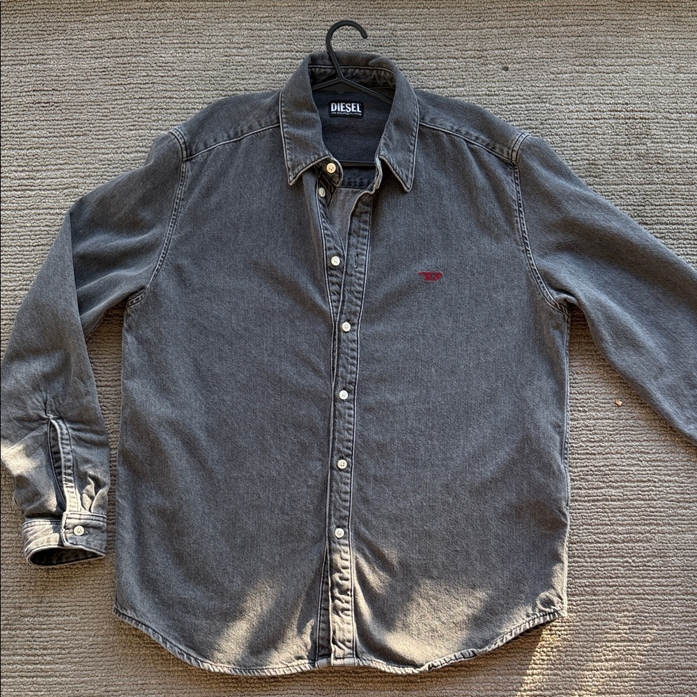 Diesel Men's Casual Gray Button Down Shirt